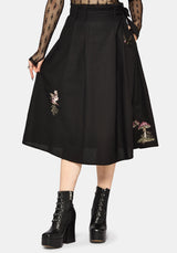 Faela Fairy Embroidered Tie Waist Paperbag Midi Skirt