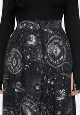 Elise Celestial Print Button Down Midi Skirt