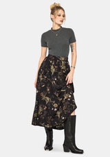 Harpyiai Print Pocket Detail Midaxi Skirt