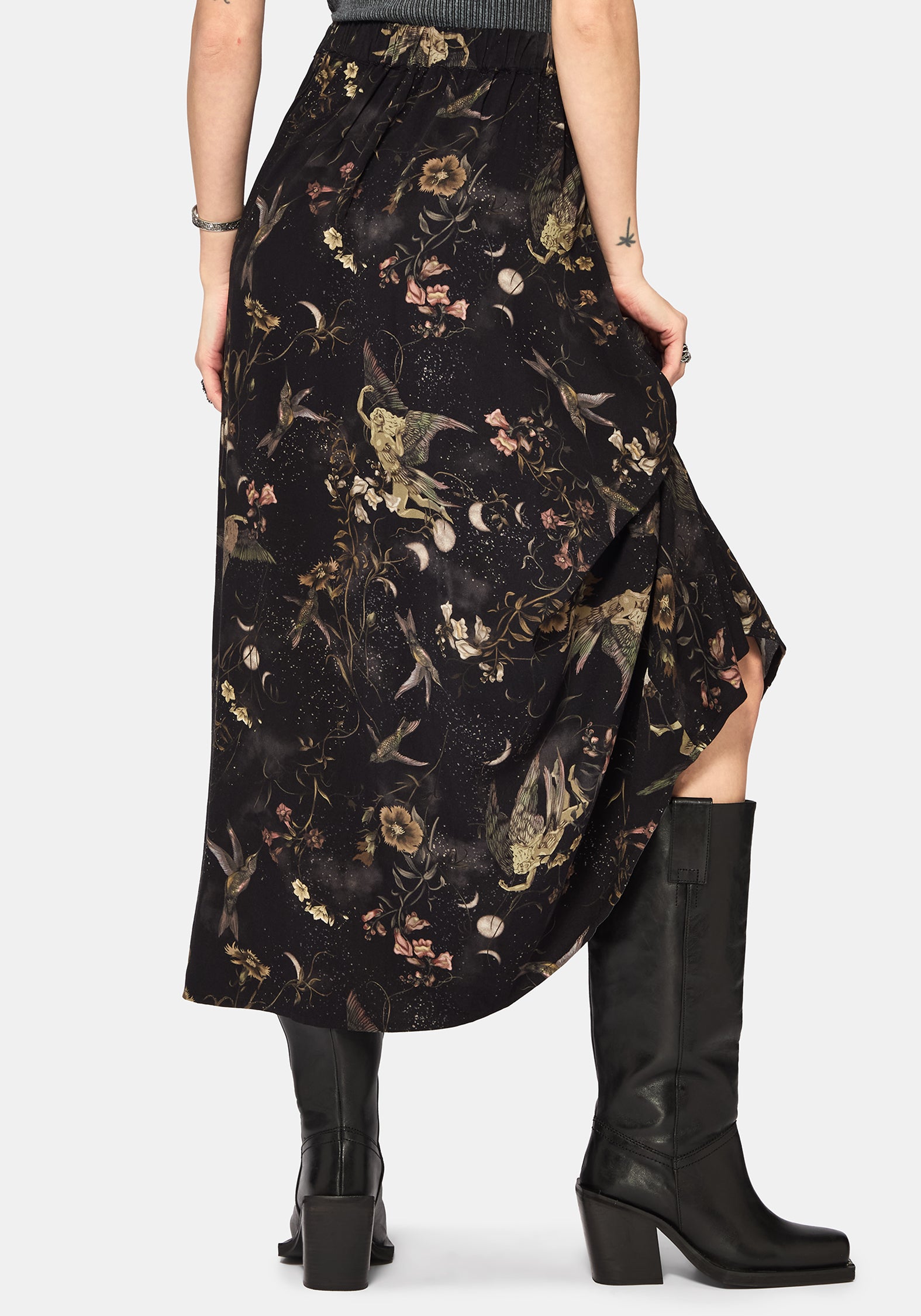 Harpyiai Print Pocket Detail Midaxi Skirt