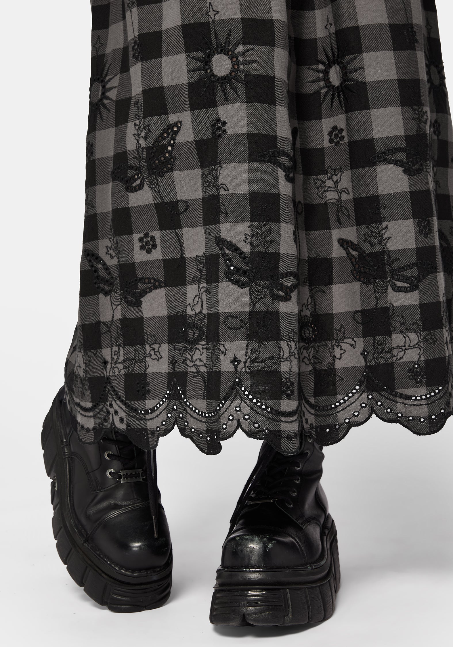 Ashwing Check Broderie Midaxi Skirt