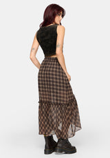 Dorcus Check Chiffon Wrap Midaxi Skirt