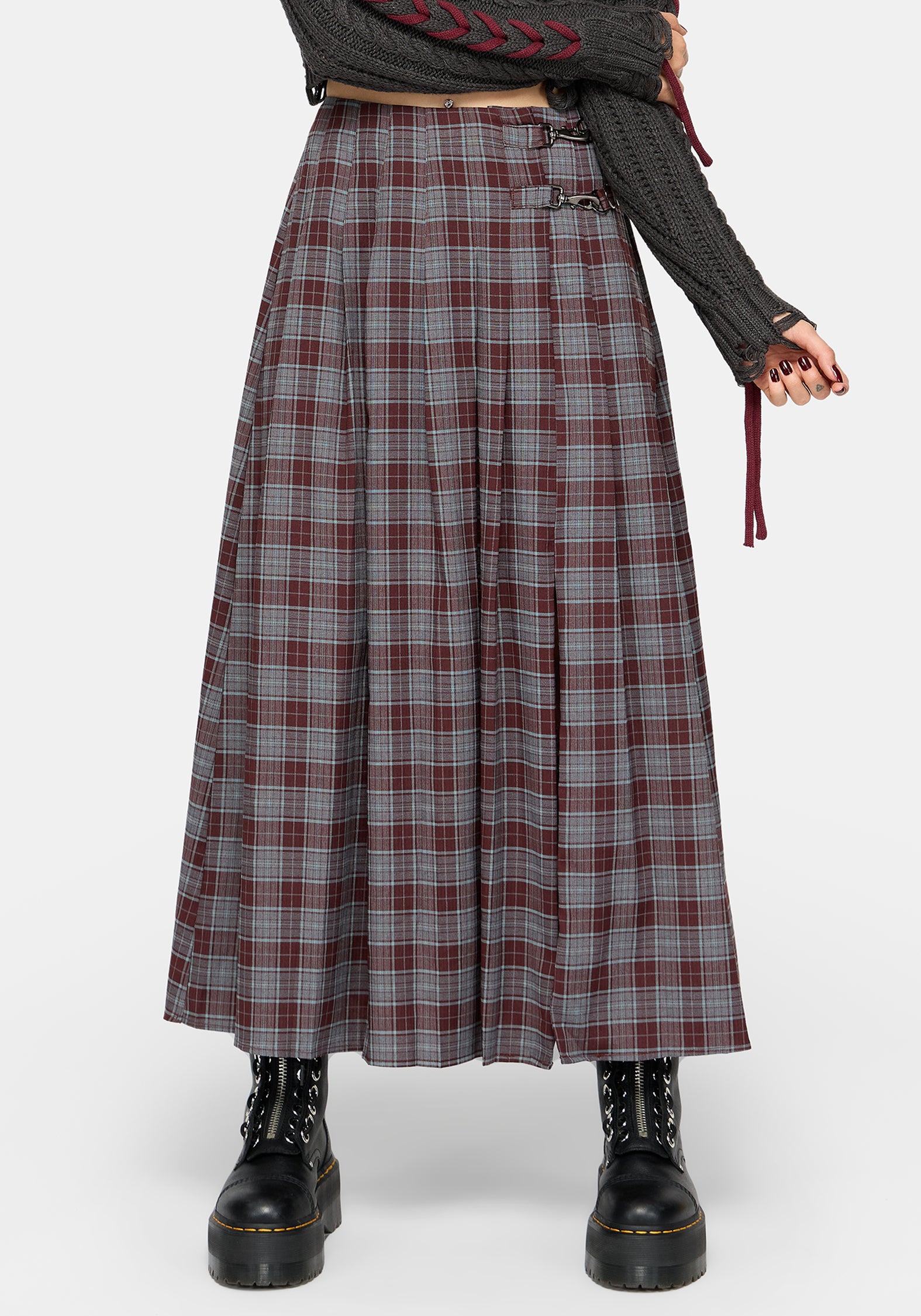 Aimil Check Midaxi Skirt