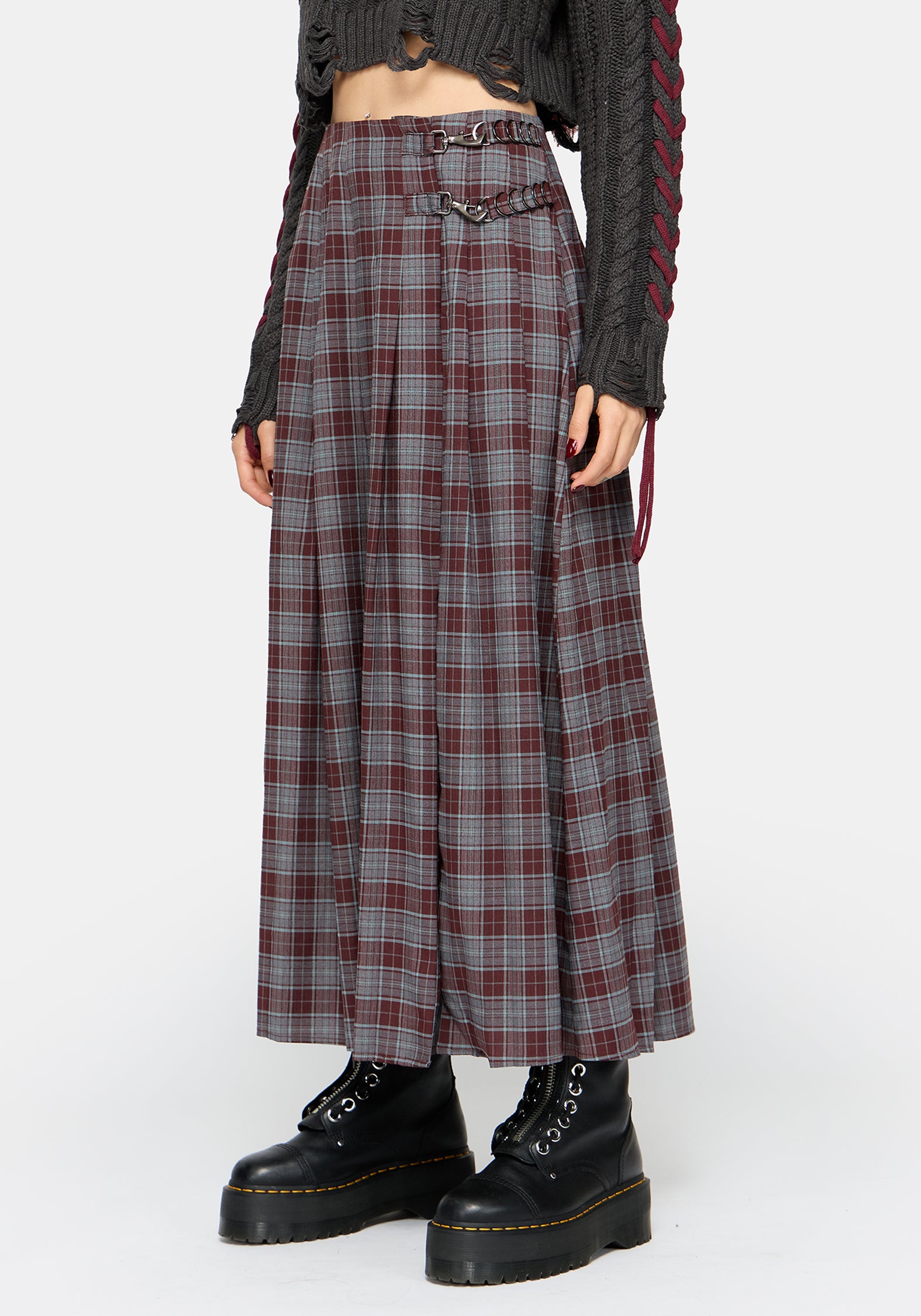 Aimil Check Midaxi Skirt
