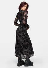 Zuri Lace Flocked Ruched Midaxi Skirt