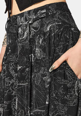 Kosmara Map Print Midi Skirt