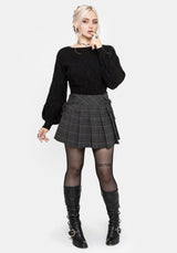 Caitriona Check Lace Up Side Mini Skirt