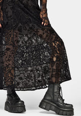 Sanct Flocked Velour Patchwork Midaxi Skirt