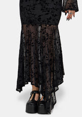 Deadly Nightshade Mesh Midi Skirt