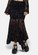 Deadly Nightshade Mesh Midi Skirt