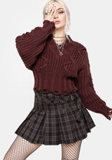 Harley Pleated Check Belted Mini Skirt EU 34