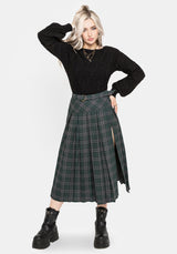 Daria Check Pleated Midaxi Skirt EU 34