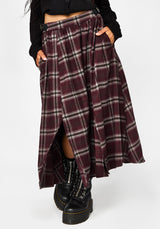 Nightingale Buckled Check Midi - Burgundy