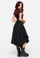 Reina Buckle Hanky Hem Midi Skirt