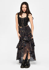 Ember Chiffon Ruffle Maxi Skirt