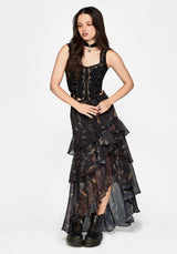Ember Chiffon Ruffle Maxi Skirt