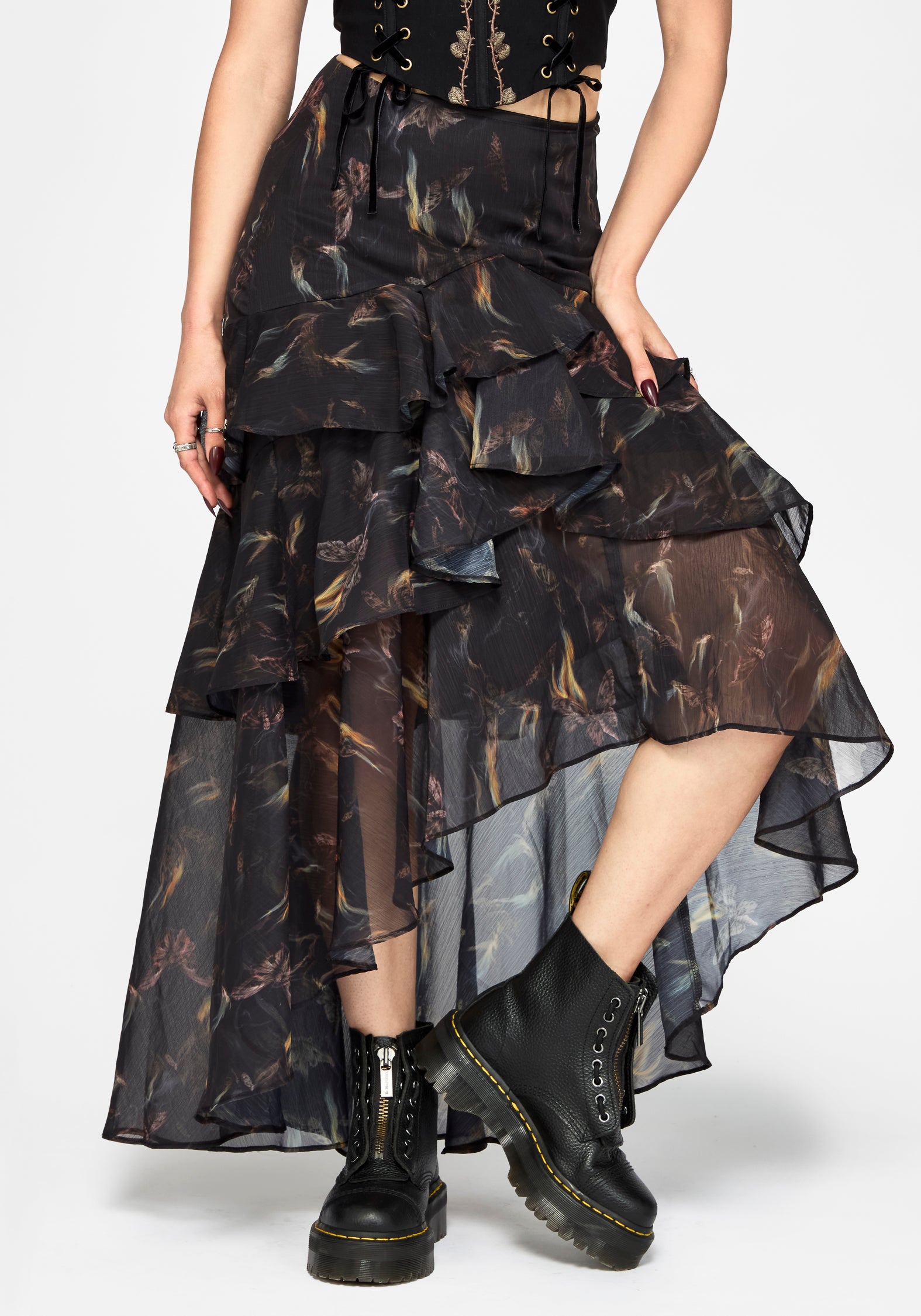 Ember Chiffon Ruffle Maxi Skirt