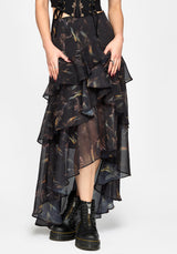 Ember Chiffon Ruffle Maxi Skirt