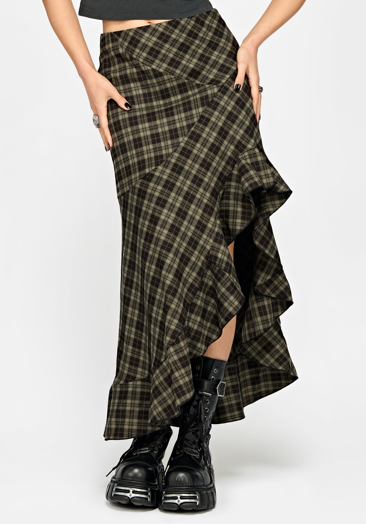 Willowby Brushed Check Midi Skirt