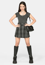 Bramble Buckled Mini Skirt - Dark Green