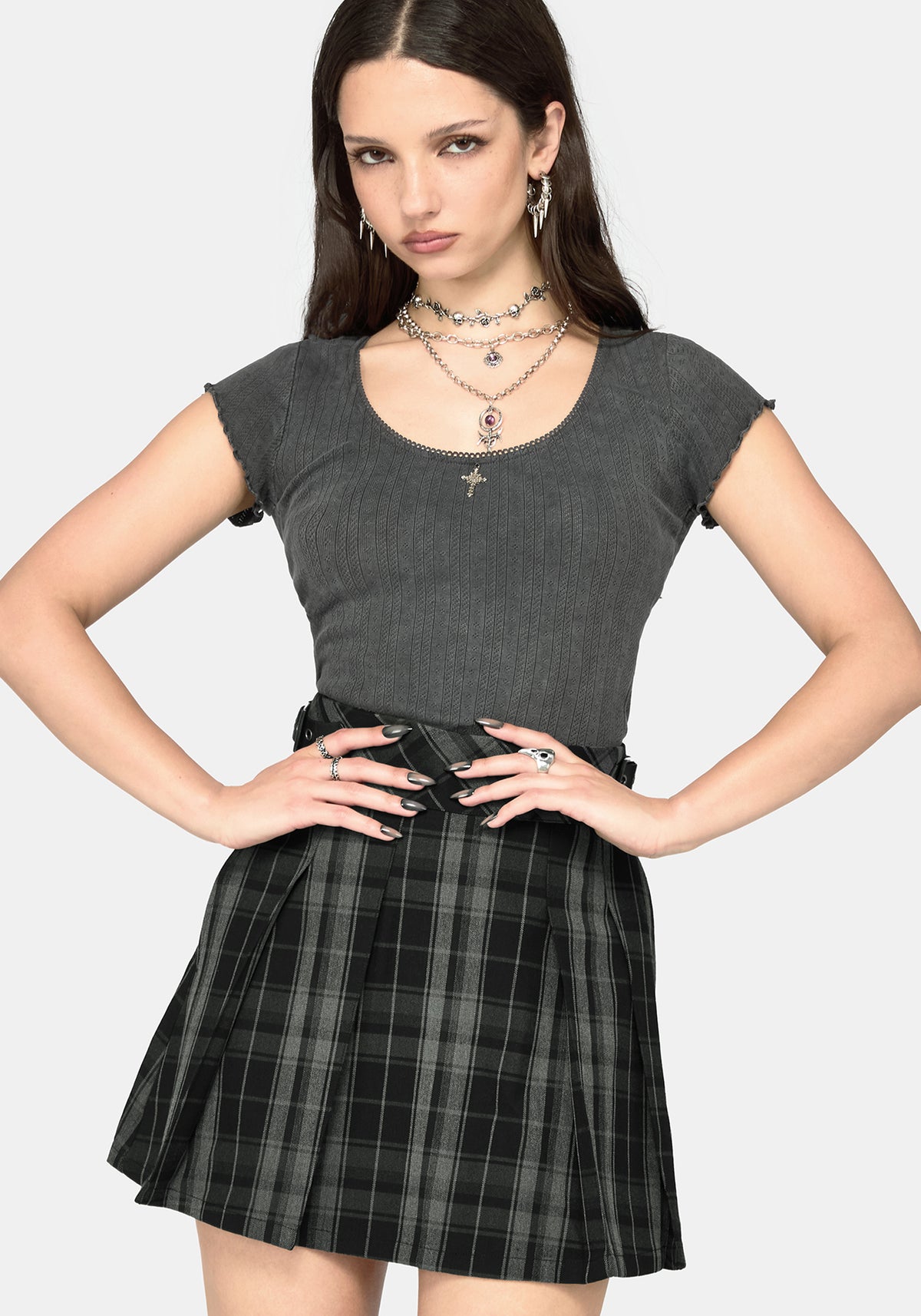 Bramble Buckled Mini Skirt - Dark Green