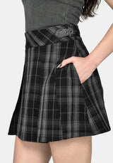 Bramble Buckled Mini Skirt - Dark Green