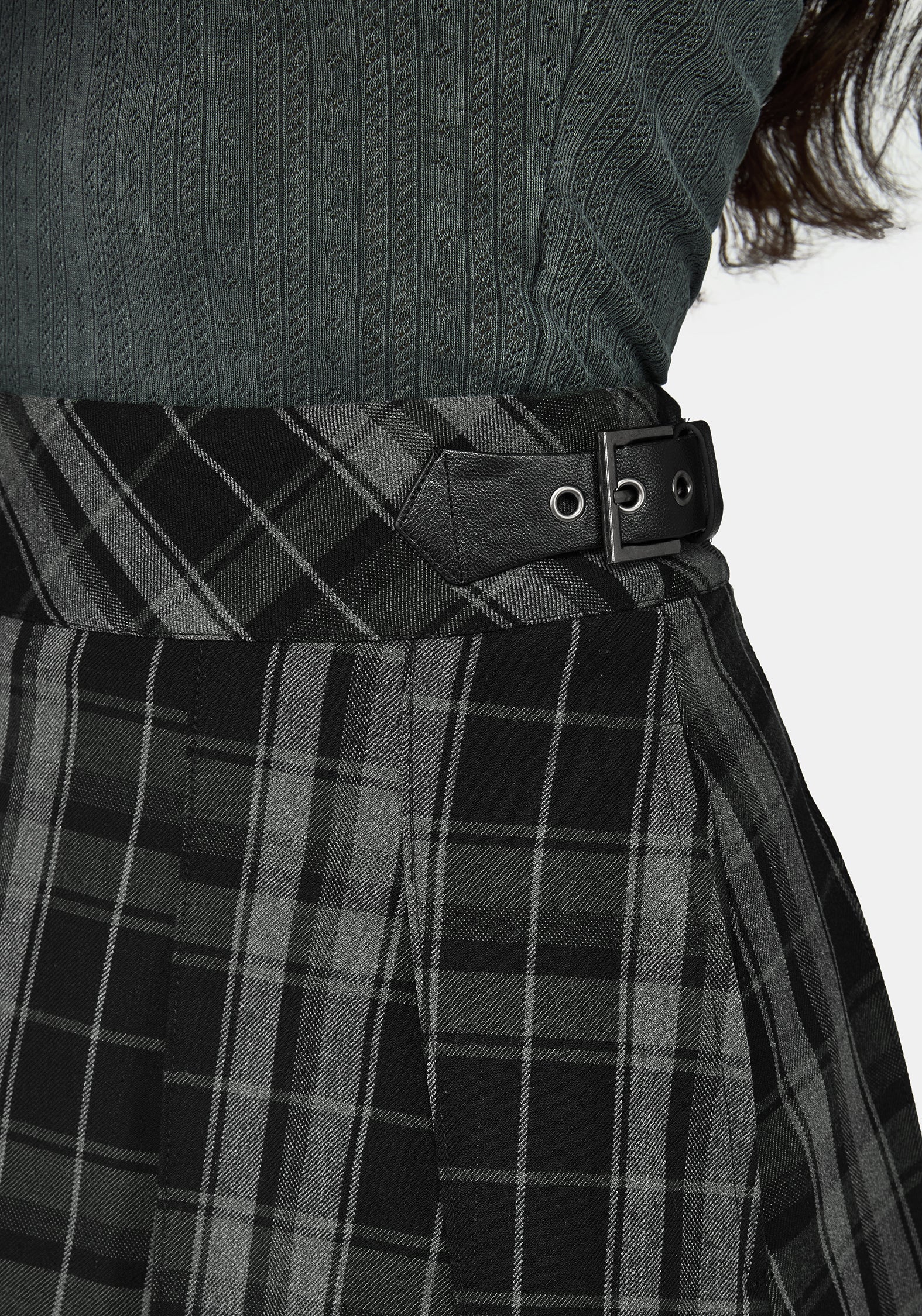 Bramble Buckled Mini Skirt - Dark Green