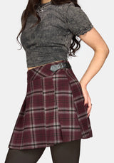 Bramble Buckled Check Mini - Burgundy