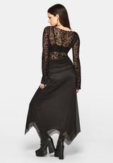 Cyra Hanky Hem Mesh Midaxi Skirt