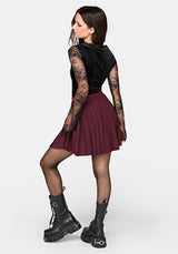 Moonage Pleated Mini Skirt  - Burgundy