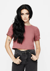 Rosamoth Applique Trim Cotton Short Sleeve Top