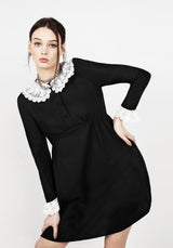 Gloaming Lace Collar Linen Dress