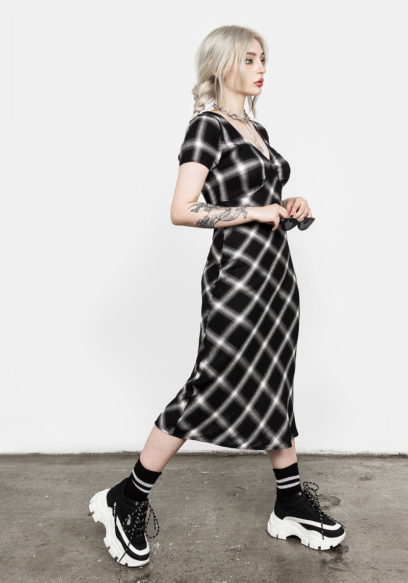 SINGLES BIAS CUT MIDI DRESS