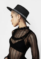 RUNE EMBROIDERY BOATER HAT