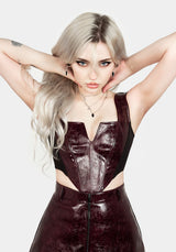 VINCI FAUX LEATHER CORSET TOP