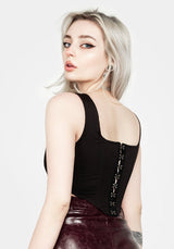 VINCI FAUX LEATHER CORSET TOP