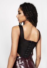 VINCI FAUX LEATHER CORSET TOP