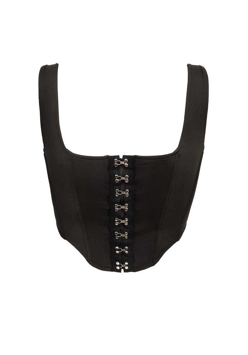 VINCI FAUX LEATHER CORSET TOP