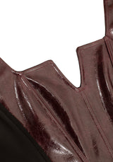 VINCI FAUX LEATHER CORSET TOP