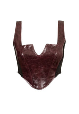 VINCI FAUX LEATHER CORSET TOP