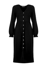 DOLLSOME BUTTON DOWN JERSEY MIDI DRESS