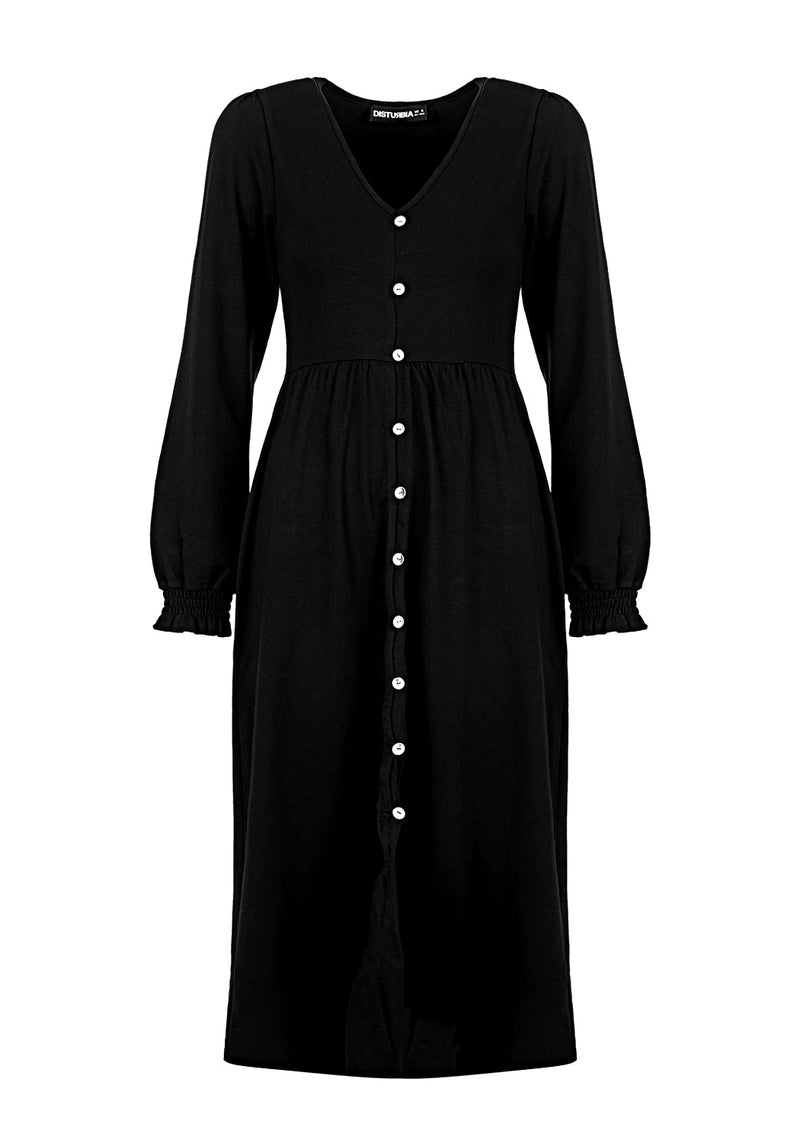 DOLLSOME BUTTON DOWN JERSEY MIDI DRESS