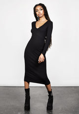 VAMPIRA V-NECK MIDI DRESS