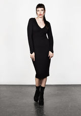 VAMPIRA V-NECK MIDI DRESS