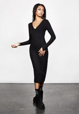 VAMPIRA V-NECK MIDI DRESS