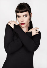 VAMPIRA V-NECK MIDI DRESS