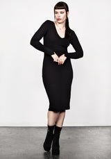 VAMPIRA V-NECK MIDI DRESS
