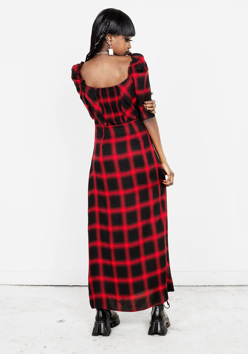 Pennyroyal Check Midi Dress