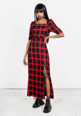 Pennyroyal Check Midi Dress