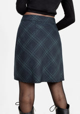 LITERATI CHECK MINI WRAP SKIRT